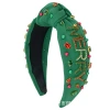 Qiwei Accessories' exclusive new best-selling Christmas hair band and hair rope, hand-sewn rice beads with the letters "merry", and wide-brimmed hair accessories featuring diamonds and pearls Application Scenario
